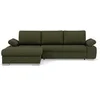 Image de Bianca - Canapé d'angle gauche 4 places convertible avec coffre en tissu texturé - Vert