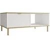 Image de Hope - table basse 100 cm - 1 tiroir et 1 niche - Blanc / Doré