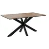 Image de Tom - table à manger - plateau effet bois - pieds en métal - 4 à 6 personnes - Bois / Noir