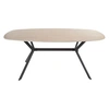 Image de Ruben - table à manger - plateau en céramique effet travertin - pieds en acier - 4 à 6 personnes - Beige / Noir