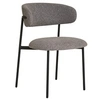 Image de Erica - lot de 2 chaises en tissu bouclette - pieds en acier - Gris