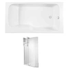 Image de Baignoire bain douche Malice + pare bain + étagère 160 x 85, v. droite
