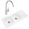 Image de Evier 2 bacs VILLEROY ET BOCH Nestor Plus + Mitigeur cuisine bec haut GROHE Bauloop