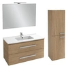Image de Pack meuble vasque 100 cm Ola up chêne + colonne + miroir + spot