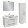 Image de Pack meuble vasque 80 cm Ola up blanc + colonne + miroir + spot