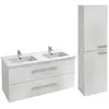 Image de Meuble double vasque 120 cm Ola up + colonne de salle de bain blanc