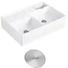 Image de Evier timbre d'office VILLEROY ET BOCH Tradition 2 bacs 89,5 x 63 céramique vidage manuel blanc + Cache bonde acier massif