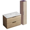 Image de Pack meuble simple vasque Olena + miroir + colonne