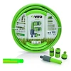 Image de Kit d'arrosage jardin PVC renforcé 20 m diam 15mm lance multi jet +2 raccords + nez de robinet VITO