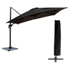 Image de Parasol déporté MOLOKAI carré 3x3m noir + housse