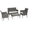 Image de Resine tressee Ensembles canapes. fauteuils et tables de jardin gris 4 pieces 104 x 58 x 81 4 personnes