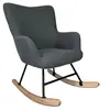 Image de Fauteuil à bascule en tissu boucle gris KAIRA