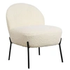 Image de Fauteuil en tissu bouclette écru HELMI