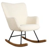 Image de Fauteuil à bascule en tissu bouclette écru KAIRA