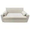 Image de Canape droit 2 places en velours beige 93 x 169 x 85 cm