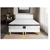 Image de Ensemble matelas 200 x 200 cm Supérieur - Mousse à mémoire de forme - Ep : 21 cm - Ferme - sommier Blanc