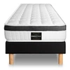 Image de Ensemble matelas 90 x 200 cm Supérieur - Mousse à mémoire de forme - Ep : 21 cm - Ferme - sommier Noir