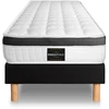Image de Prestige literie Ensemble Superieur Memoire de forme 3 zones sommier noir 140 x 190 cm