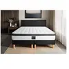 Image de Ensemble matelas 160 x 200 cm Supérieur - Mousse à mémoire de forme - Ep : 21 cm - Ferme - sommier Noir