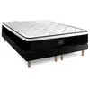 Image de Ensemble Suite 160x200 Ressorts ensachés, mémoire de forme 5 zones double sommier noir