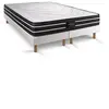 Image de Ensemble matelas 180 x 200 cm Exclusive - Ressorts ensachés - Ep : 22 cm - Ferme - sommier Blanc