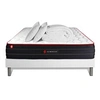 Image de Pack prêt à dormir 140x190 matelas BOOST ressorts ensachés et mémoire de forme + sommier kit blanc + Couette + 2 oreillers