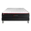 Image de Ensemble 140x190 matelas BOOST ressorts ensachés et mémoire de forme + sommier kit noir