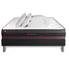 Image de Pack prêt à dormir 140x200 matelas REGEN à mémoire de forme + sommier kit noir + Couette 240x220 cm + 2 oreillers 60x40cm