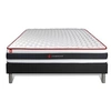 Image de Ensemble 160x200 matelas ENERGY ressorts ensachés et mémoire de forme + sommier kit noir