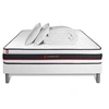 Image de Pack Matelas Form - Mousse - Ep : 19cm - Sommier kit Blanc avec couette et 2 oreillers