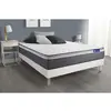 Image de ACTISOM Ensemble matelas ACTIFLEX Ressorts ensaches Memoire de forme Maxi epaisseur 7 zones de confort sommier KIT blanc 140 x 190 cm