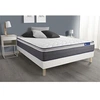 Image de Ensemble matelas ACTIFLEX PLUS 140x190 Ressorts ensachés+Mémoire de forme Maxi épaisseur 7zones confort + sommier KIT blanc