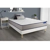 Image de Ensemble matelas Ressorts ensachés et Mémoire de forme ACTIFLEX FORM 200x200 cm 5zones de confort + sommier KIT blanc