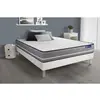Image de ACTISOM Ensemble matelas Ressorts ensaches ACTIFLEX PUR 3 zones de confort sommier KIT blanc 200 x 200 cm