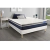 Image de Ensemble ACTILATEX CONFORT Matelas Latex+mémoire de forme 200x200 cm Maxi épaisseur 7zones de confort + sommier KIT blanc