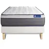 Image de Ensemble matelas ACTILATEX PLUS 90x200 Latex+Mémoire de forme Maxi épaisseur 7zones de confort + sommier KIT blanc