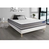 Image de Ensemble matelas Latex + mémoire de forme ACTILATEX PUR 200x200cm 3zones de confort + sommier KIT blanc