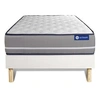 Image de Ensemble matelas Latex + mémoire de forme ACTILATEX PUR 90x200cm 3zones de confort + sommier KIT blanc