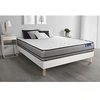 Image de Ensemble matelas ACTILATEX 140x200cm 2 faces à MEMOIRE DE FORME+LATEX 3zones de confort + sommier KIT blanc