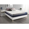 Image de Ensemble ACTIMEMO CONFORT Matelas mémoire de forme 140x200 cm Maxi épaisseur 7zones de confort + sommier KIT blanc