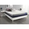 Image de ACTISOM Ensemble ACTIMEMO CONFORT Matelas memoire de forme Maxi epaisseur 7zones de confort sommier KIT blanc 90 x 190 cm