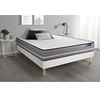 Image de Ensemble matelas à mémoire ACTIMEMO PUR 140x190cm 3zones de confort + sommier KIT blanc