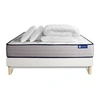 Image de Pack prêt à dormir matelas Mémoire de forme ACTIMEMO FORM 140x200 cm 5zones confort + sommier KIT blanc + 2 oreillers+couette