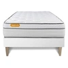 Image de Matelas + sommier kit blanc 90x190 Memo Luxe Ressorts ensachés + mémoire de forme MAXI épaisseur
