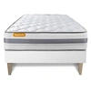 Image de Ensemble matelas 90 x 190 cm Memo spring - Ressorts ensachés - Ep : 22 cm - Ferme - sommier kit Blanc