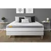Image de Septnuits Matelas sommier kit blanc Memo Zen Mousse a memoire de forme MAXI epaisseur 90 x 190 cm