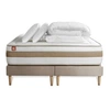Image de Matelas 200 x 200 cm Le Raffiné - Ressorts ensachés - Ep : 26 cm - sommier Beige avec 2 oreillers et couette