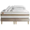Image de Marmottes & Co Pack prêt a dormir matelas LE RAFFINÉ Ressorts ensaches Memoire de forme BioVisco double sommiers Beige 160 x 200 cm
