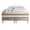 Image de Matelas 160 x 200 cm Le Raffiné - Ressorts ensachés - Ep : 26 cm - sommier Beige avec 2 oreillers et couette