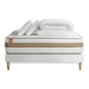 Image de Pack prêt à dormir matelas LE RAFFINE 140x190cm Ressorts ensachés + Mémoire de forme BioVisco + sommier kit Blanc